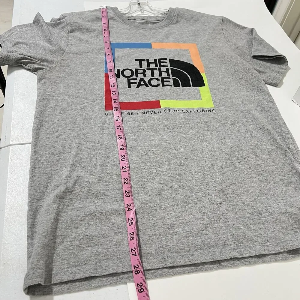 The North Face T Shirt Men Medium Gray Coordinates Never Stop Exploring EUC